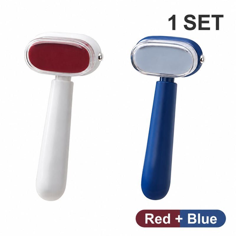 couleur Rød+Blå — SilkHæl™ Dobbeltsidet Fodfil – Grov og Fin Side til Hård Hud