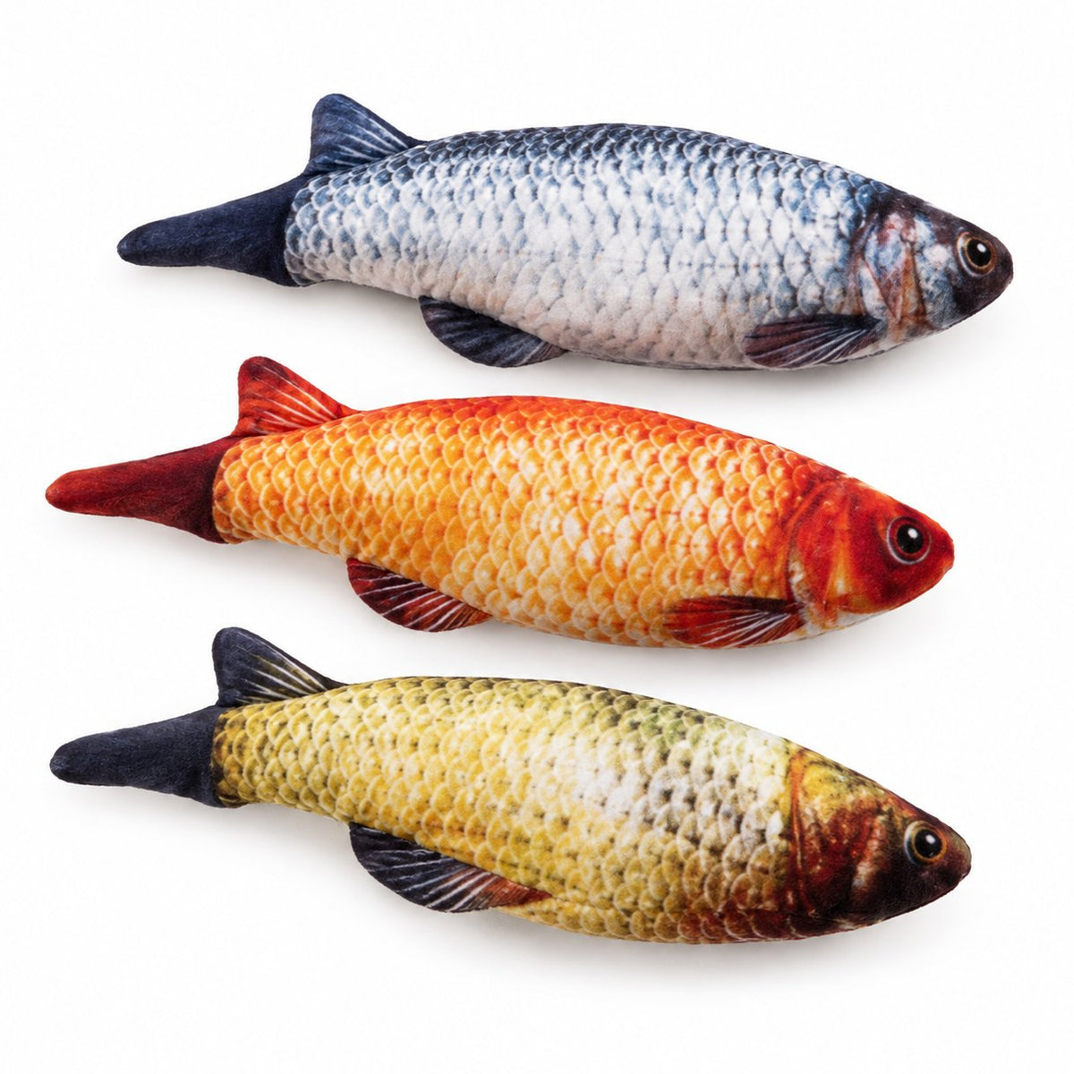 couleur Sæt med 3 (alle tre fisk) — Sprællende fisk til katte – genopladeligt kattelegetøj