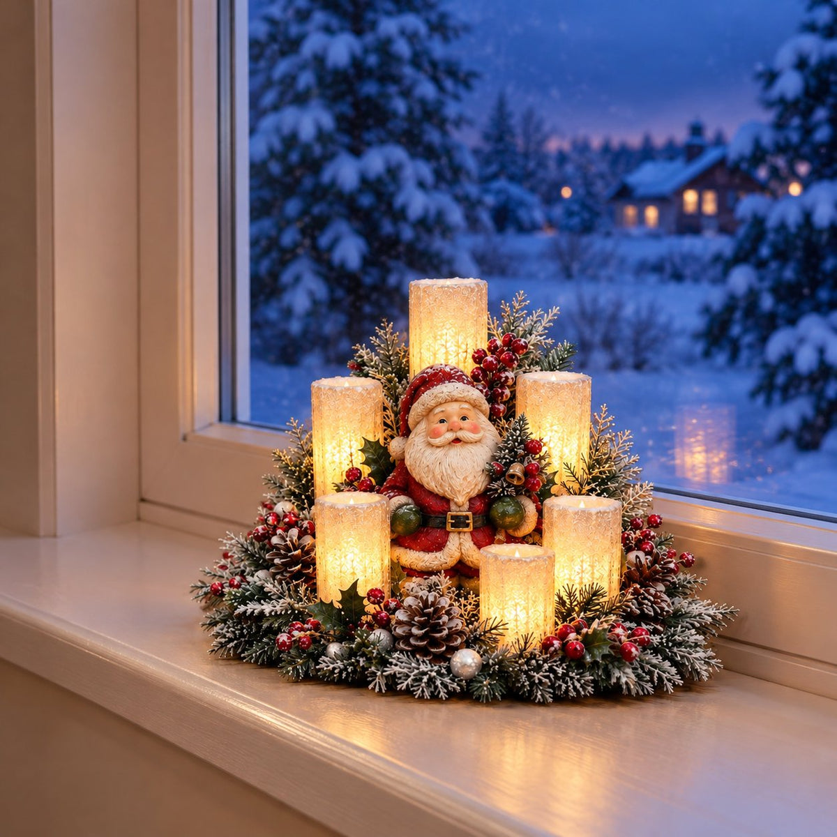 situation — Juledekoration med LED-lys – flammefri borddekoration til jul
