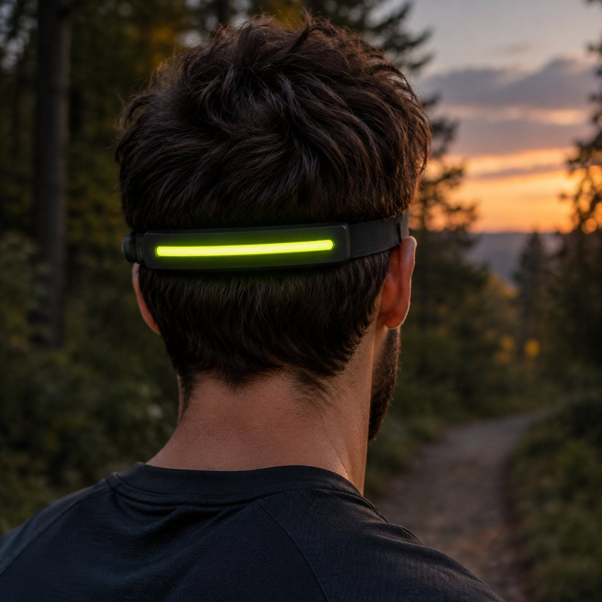 Genopladelig LED-pandelampe, 230° lysbånd