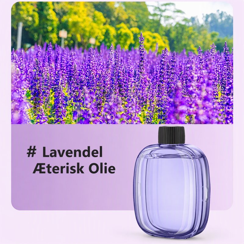 couleur Æterisk lavendelolie — AromaPuff™ Automatisk Duftspreder – Genopladelig, til Væg eller Bord
