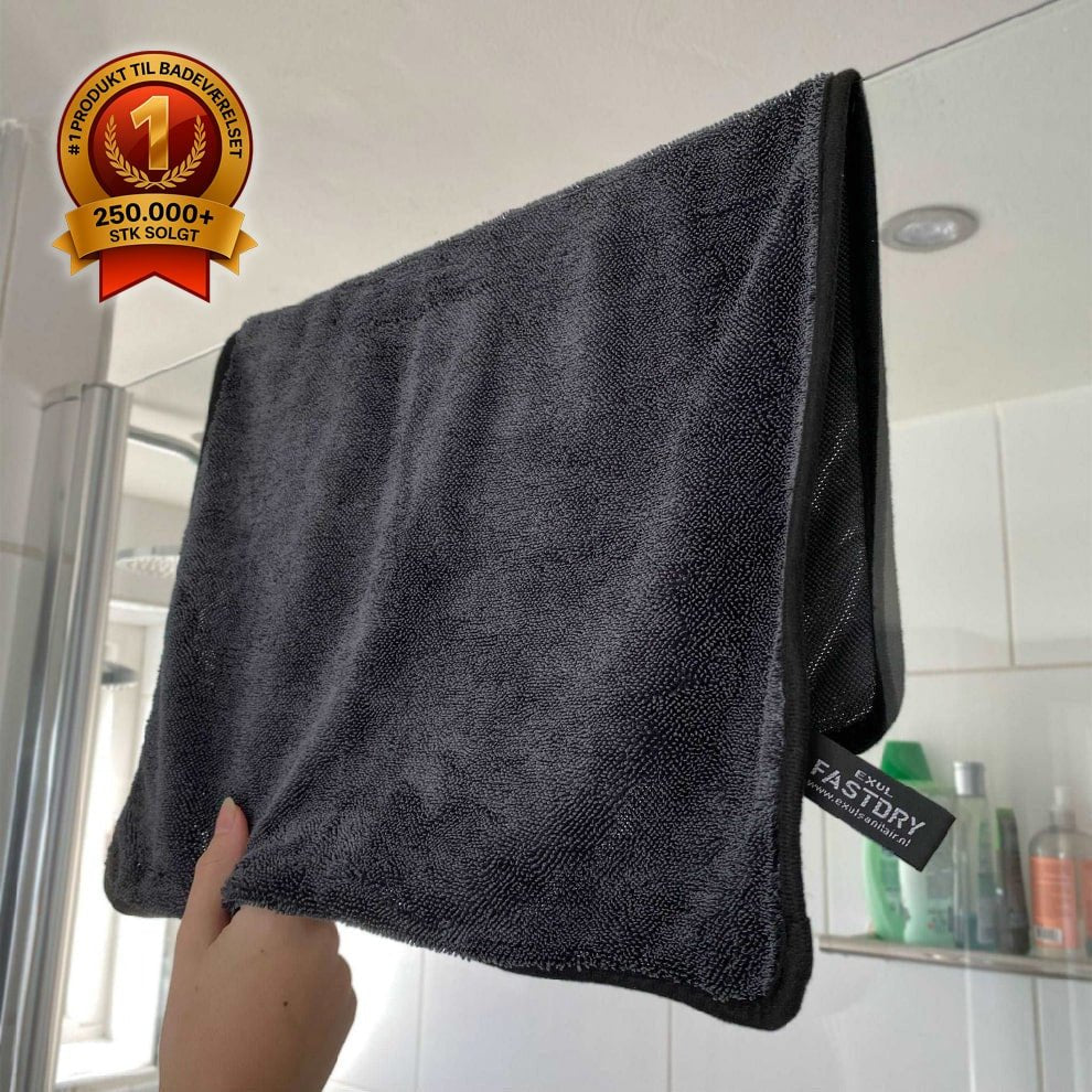 couleur Antracit — Aftørringsklud til brusebad – 40 x 60 cm, suger 800 ml