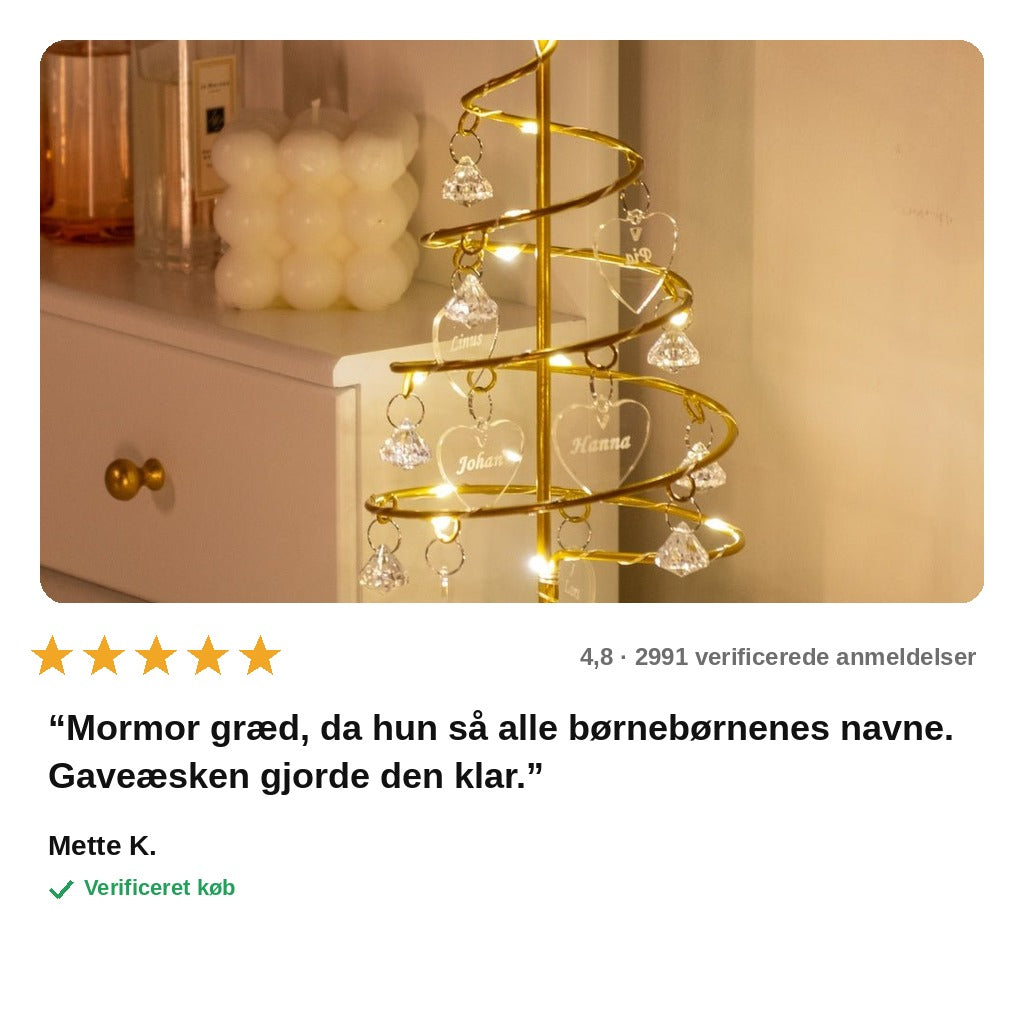 avis — Familietræ – Personligt Juletræslampe med Jeres Navne