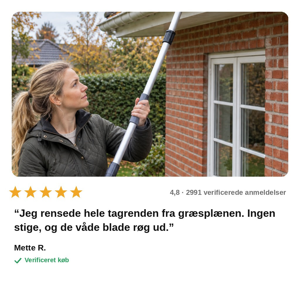 avis — Tagrenderenser med justerbar vinkel – rens tagrenden fra jorden, uden stige