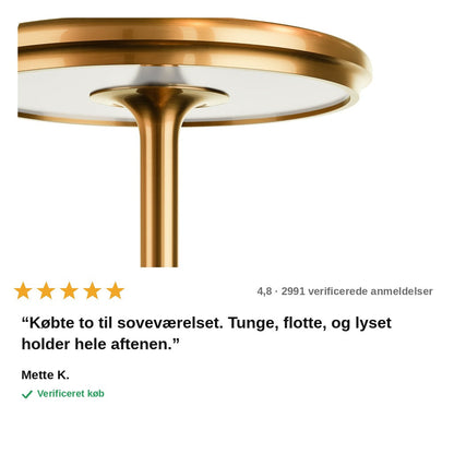 avis — Lumora™ Trådløs Bordlampe i Metal – Touch & Genopladelig