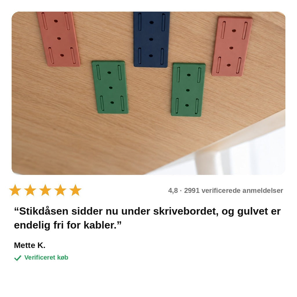 avis — StikFix™ – Selvklæbende stikdåseholder, montering uden boring
