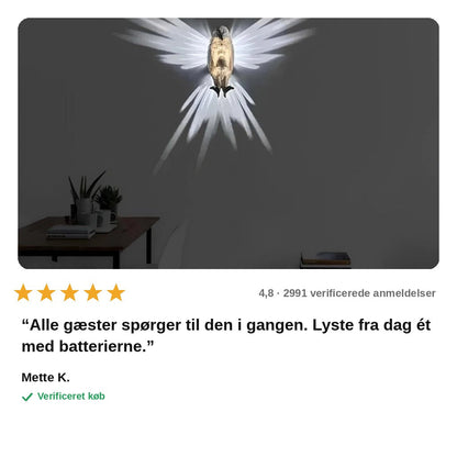 avis — Trådløs 3D-væglampe med dyremotiv – lys uden ledning