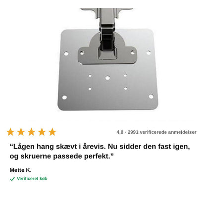avis — HængselFix™ – Reparationsplader til skabshængsler i rustfrit stål (10 stk.)