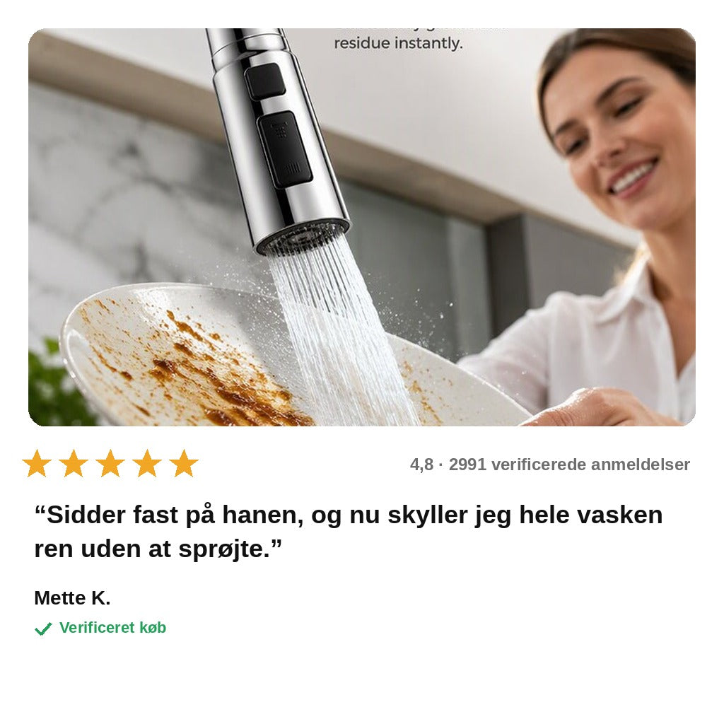 avis — 720° drejelig vandhanedyse – universel til køkken og bad