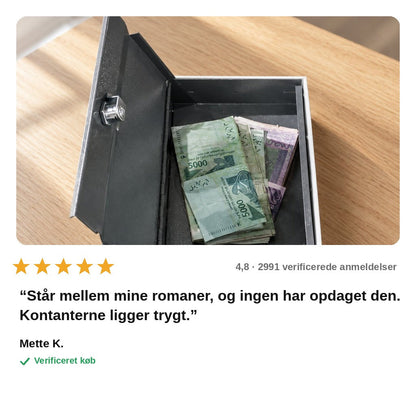 avis — SkjulBog™ – Hemmelig bog med låsbar metalboks
