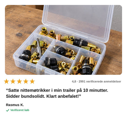 avis — Nittemøtrikværktøj til skruemaskine – sæt M3–M8 med opbevaringsboks