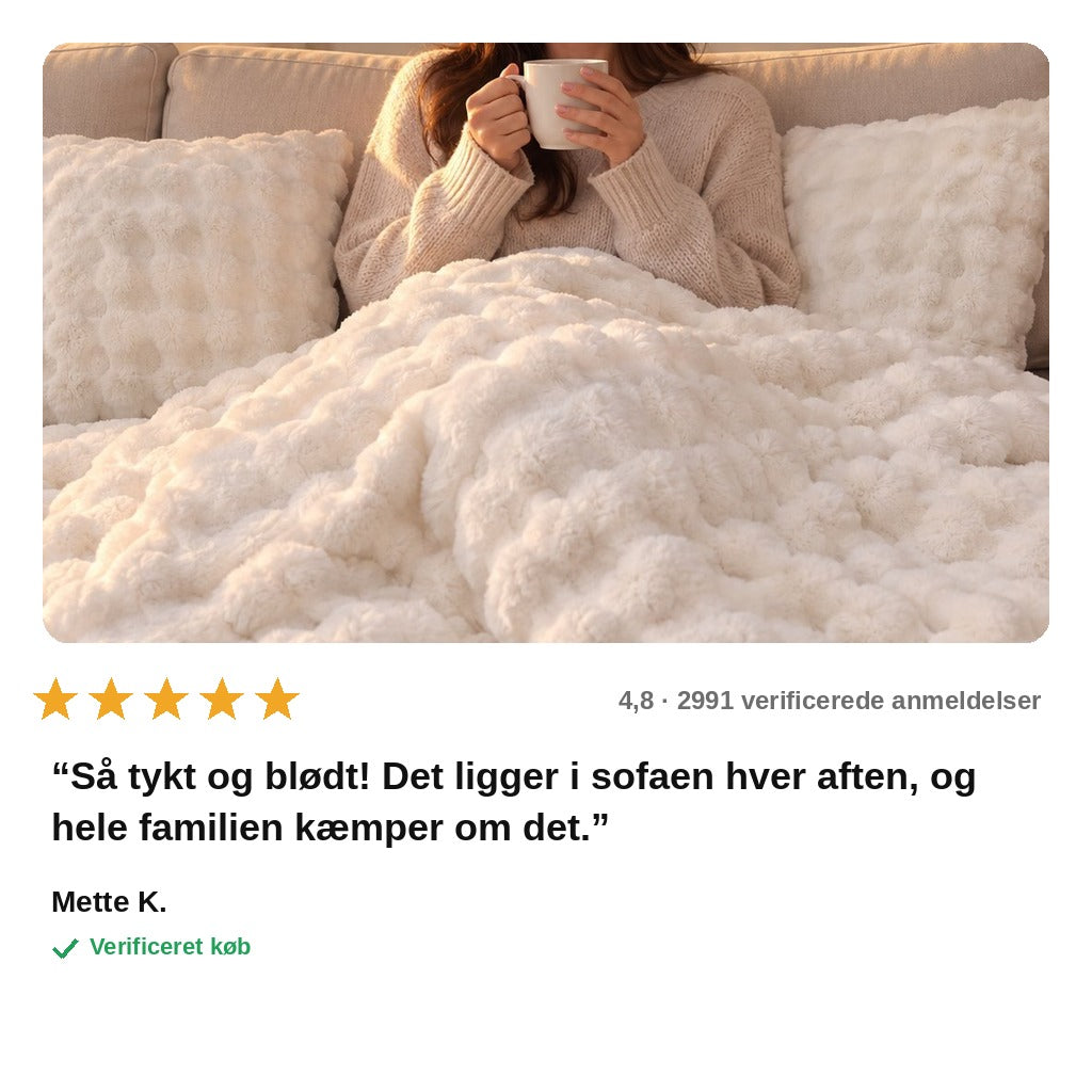 avis — Tykt plystæppe med bobleprægning og kaninpels-effekt