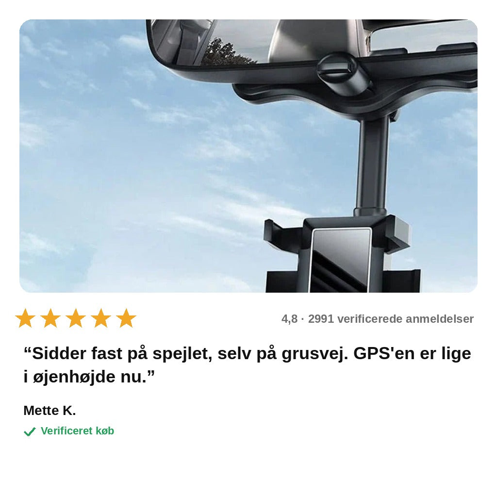 avis — Telefonholder til bakspejl – 360° drejelig med udtrækkelig arm
