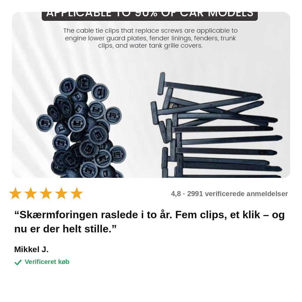 avis — KlikFix™ push clips med kabelbinder – 20 stk