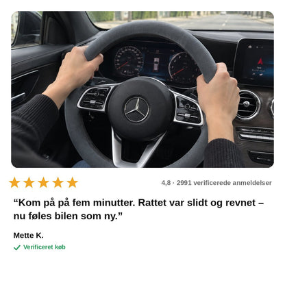 avis — Elastisk rattebetræk i blødt ruskind – til rat på 36–38 cm