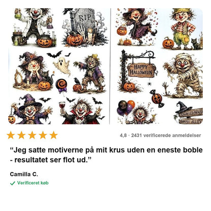 SpookyRub™ Halloween Overføringsklistermærker – Uden Bobler
