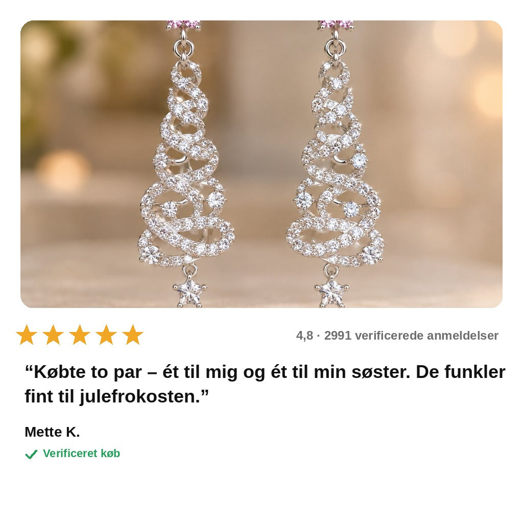 avis — GlimmerTræ™ – Juletræ Øreringe med Glimmersten