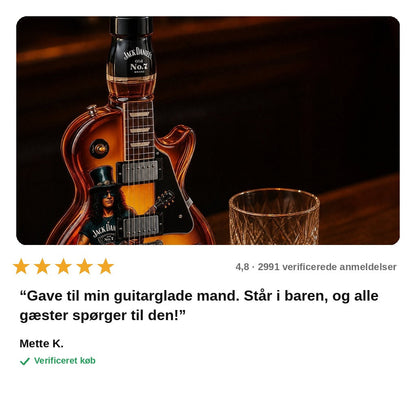 avis — Guitar Whisky Karaffel – samlerkaraffel i guitarform med gratis påfyldningstragt