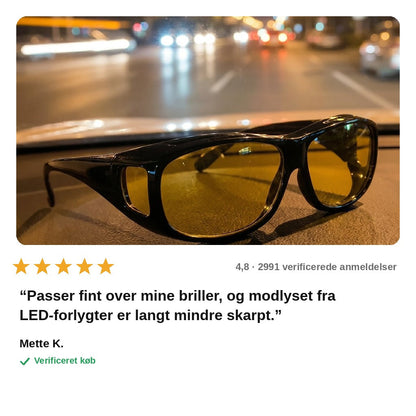 avis — LumaDrive™ Natkørselsbriller – passer uden på dine egne briller