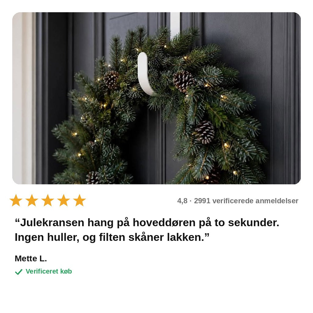 avis — KransKrog™ – Dørkranshænger i metal uden boring