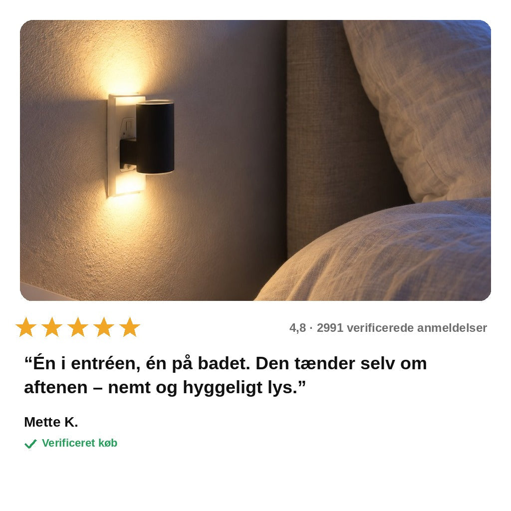 avis — Aftenlys™ – LED-væglampe til stikkontakten, der tænder af sig selv i mørke