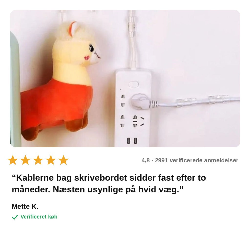 avis — Selvklæbende kabelclips – sæt med 20 stk.