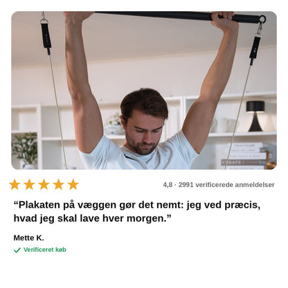 avis — Træningsbar med elastikker – træn hele kroppen hjemme