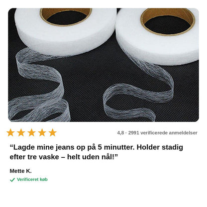 avis — Strygebånd 1+1 GRATIS – Dobbeltsidet stoftape uden nål og tråd