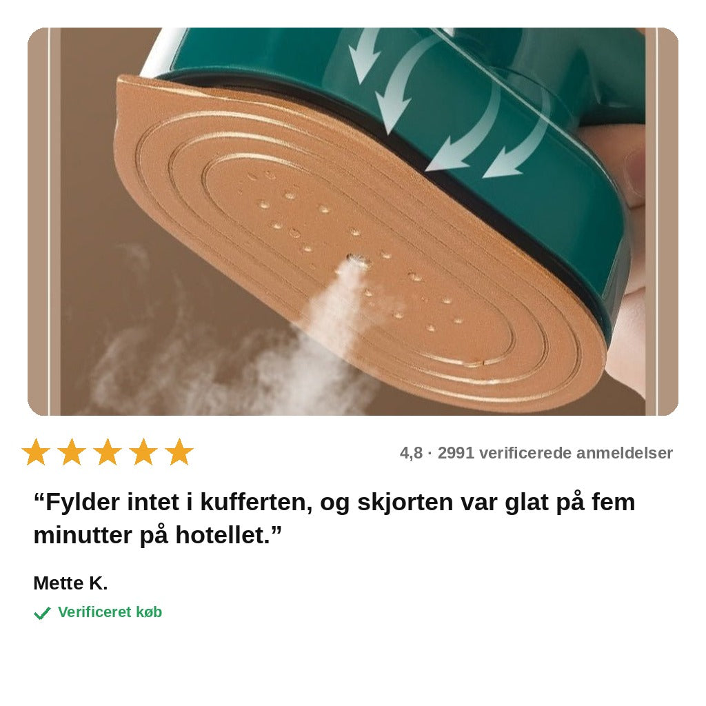 avis — Foldbart mini-dampstrygejern til rejser