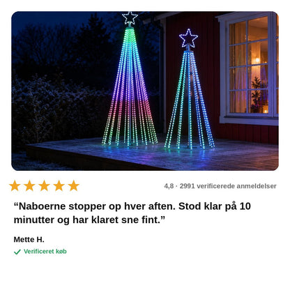 avis — Udendørs LED-juletræ – lysshow med 8 lysmønstre