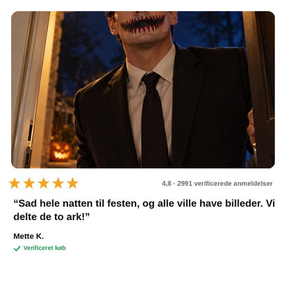 avis — GrinMonster™ – Midlertidig monstermund-tatovering til Halloween