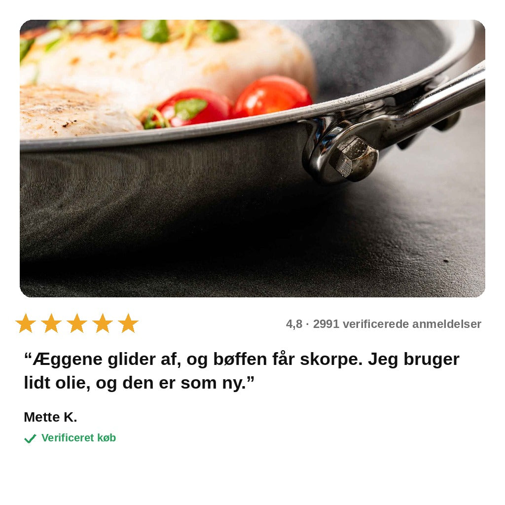 avis — Hybrid stegepande i rustfrit stål – slip-let bikubeflade, PFAS-fri