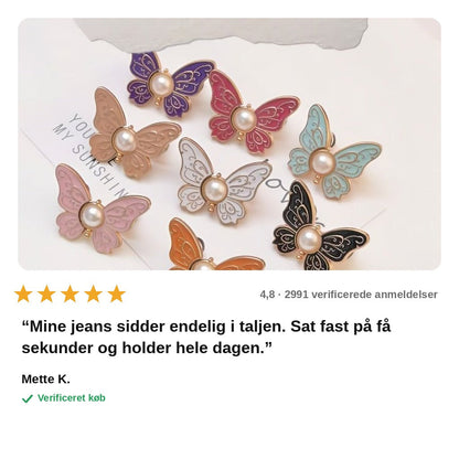 avis — Sommerfugleclips til jeans (4 stk.) – Justér taljen på sekunder uden nål og tråd