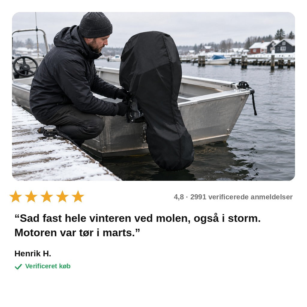 avis — Overtræk til påhængsmotor med fuld dækning – slidstærkt 420D Oxford mod regn, sne og UV