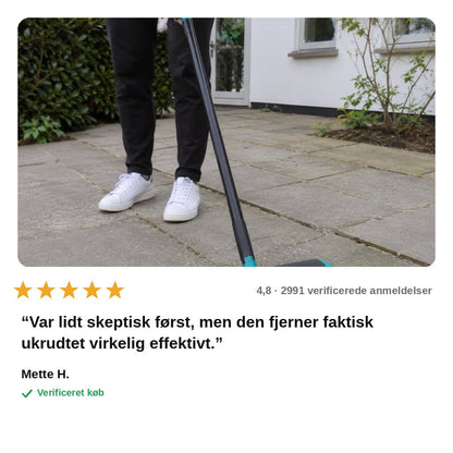 avis — 3-i-1 Ukrudtsbørste med Skaft – til fuger, terrasse og indkørsel
