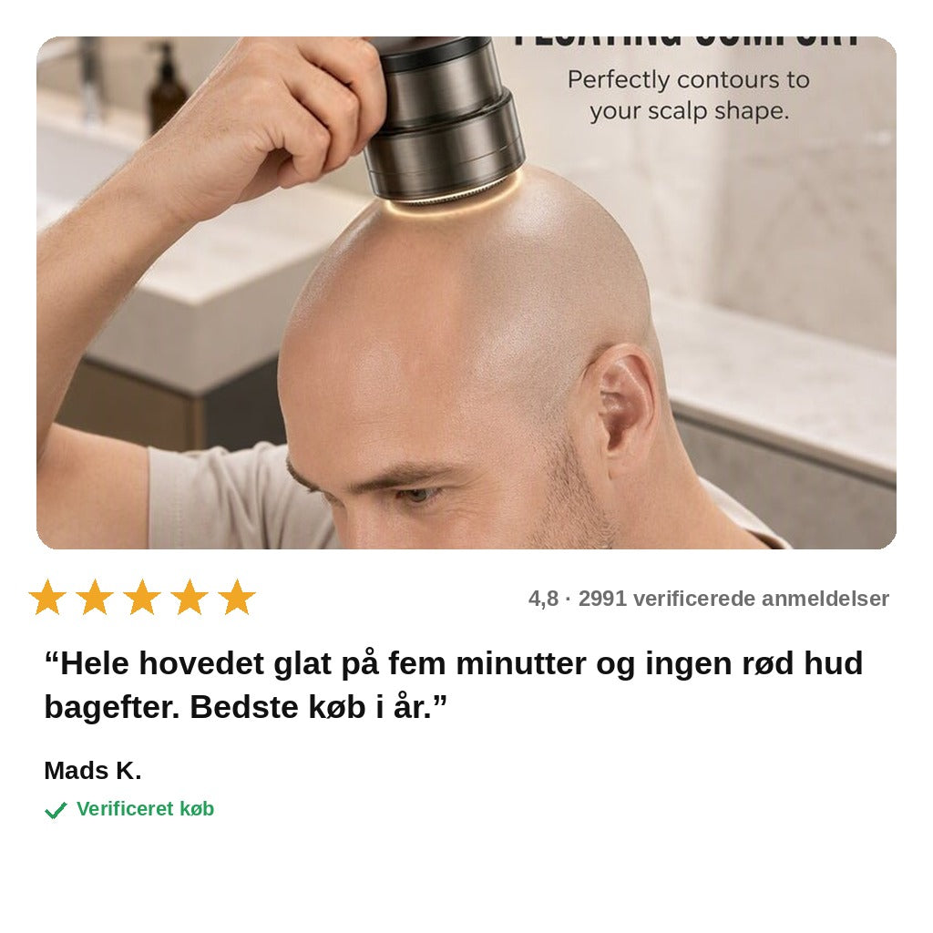 avis — Smart 2-i-1 hovedbarbermaskine og skægtrimmer med digitalt display