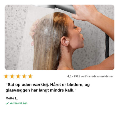 avis — Filterbrusehoved med aktivt kul + KDF – blødere vand på under 60 sekunder