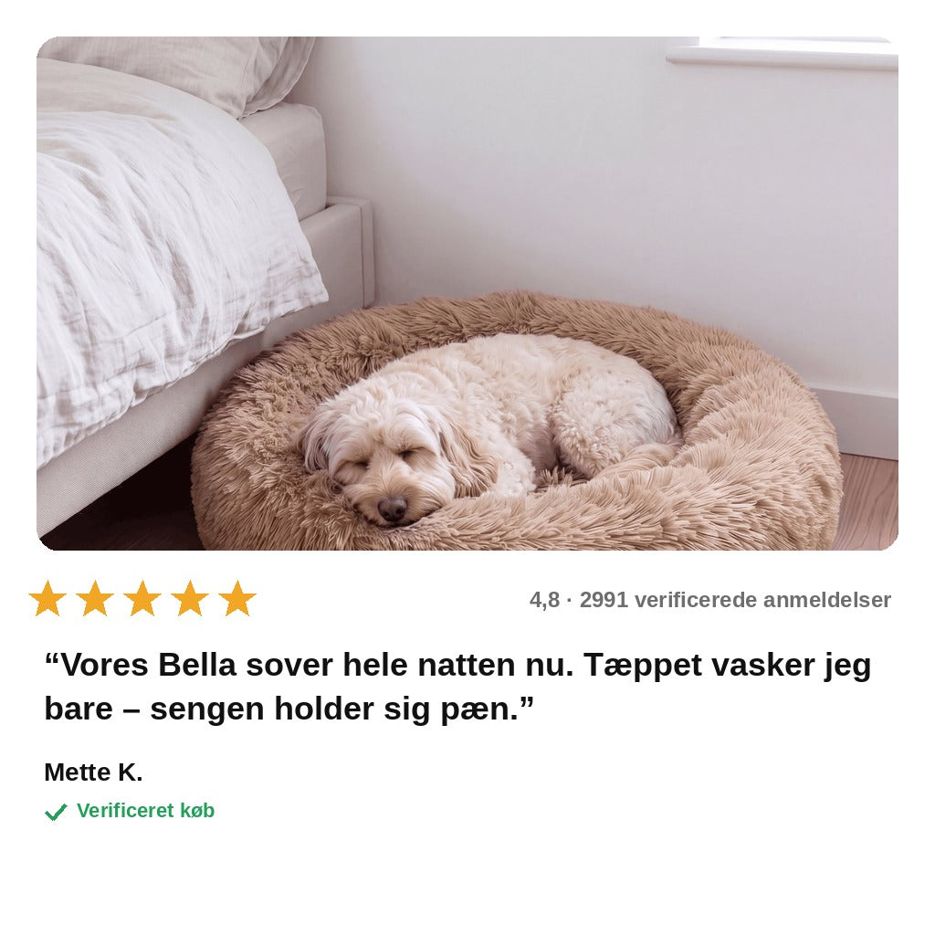 avis — Beroligende donut hundeseng – langhåret