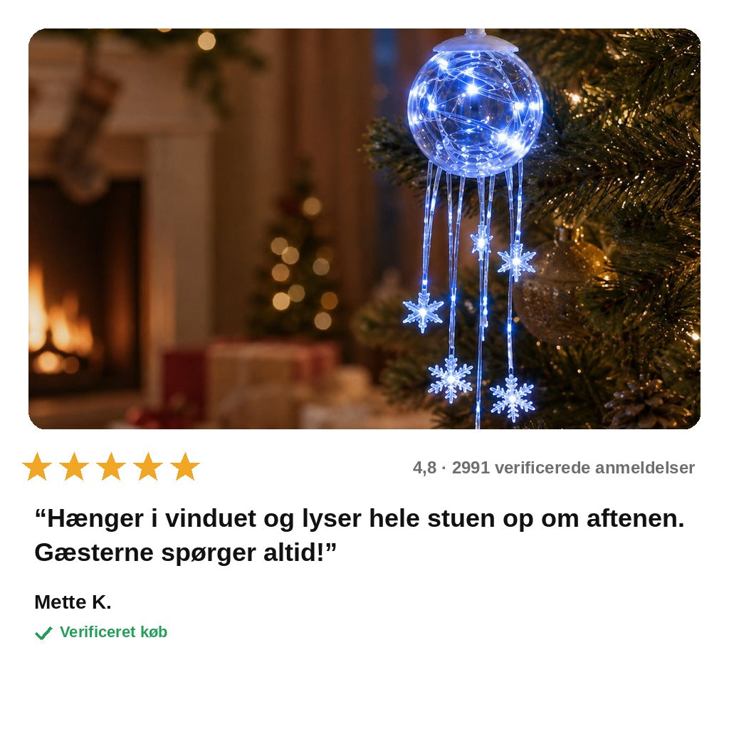 avis — Snefnuglys™ – Hængende LED-julekugle med svævende snefnug