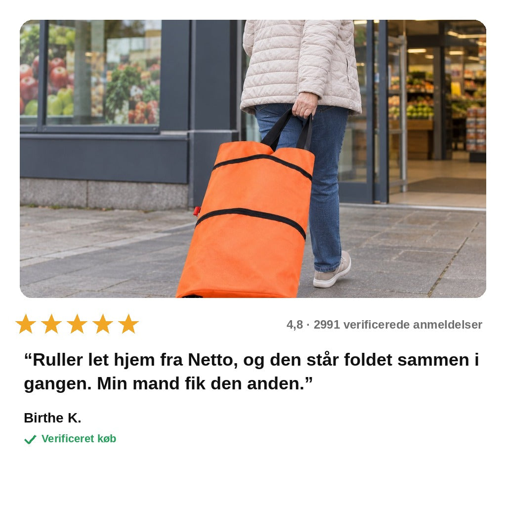 avis — RulleTaske™ – Indkøbstaske med foldbare hjul · 1 købt = 1 gratis
