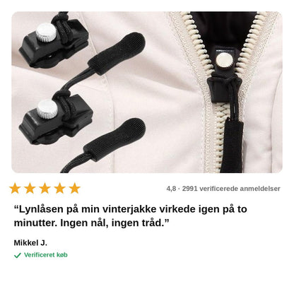 avis — Lynlåsskyder reparationssæt – reparér lynlåsen på sekunder uden værktøj og uden at sy (10 stk.)