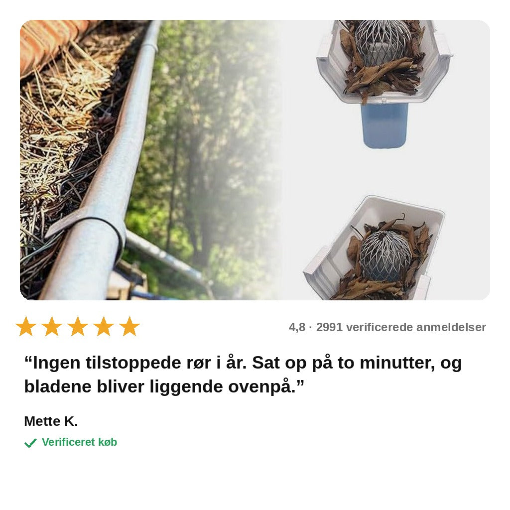 avis — Beskyttelsesgitter til nedløbsrør – korrosionsbestandig aluminiumslegering, monteres uden værktøj