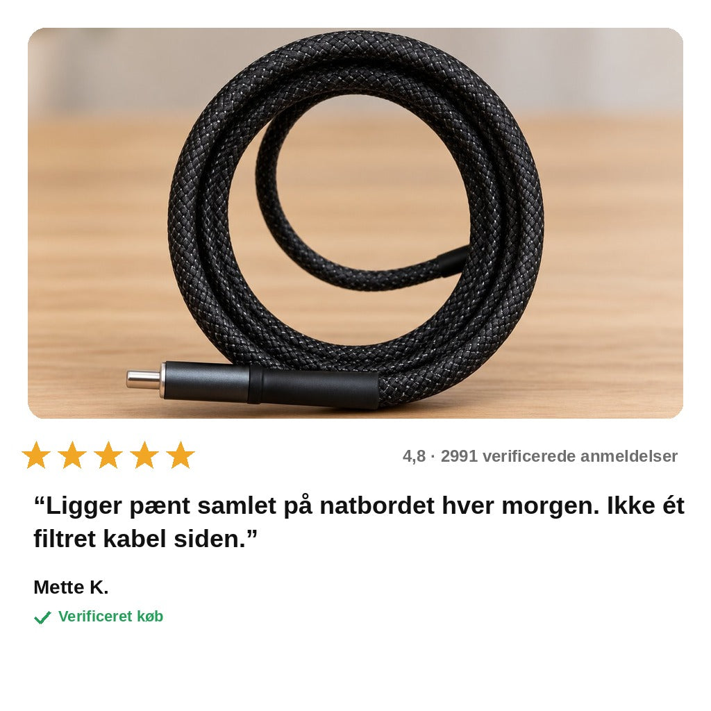 avis — FiltFri™ Magnetisk USB-C-kabel 100 W – ruller sig selv op