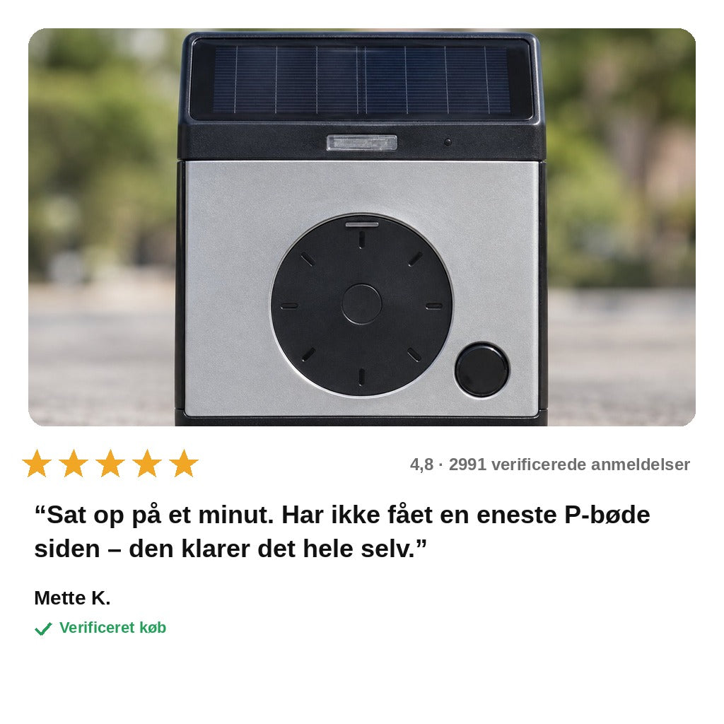 avis — Elektronisk P-skive med solceller – indstiller selv ankomsttiden