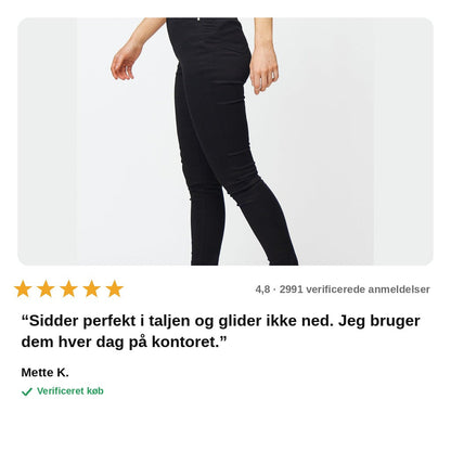 avis — Højtaljede sorte jeans – smal pasform med stretch