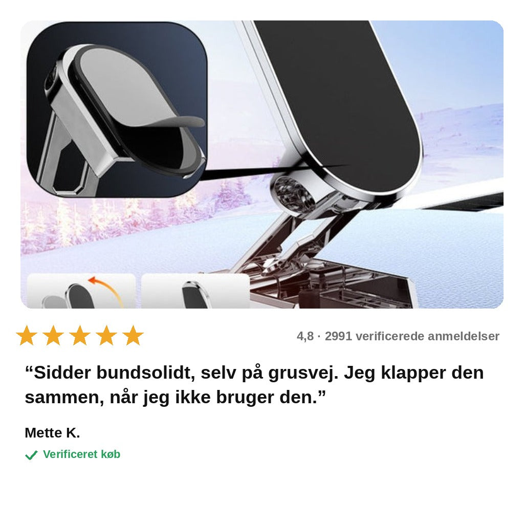 avis — Magnetisk mobilholder til bil – sammenfoldelig 360° i metal