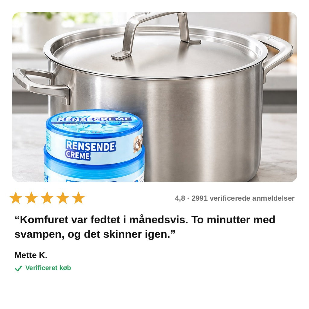 avis — Rengøringscreme med svamp – fjerner fedt, kalk og madrester uden at ridse