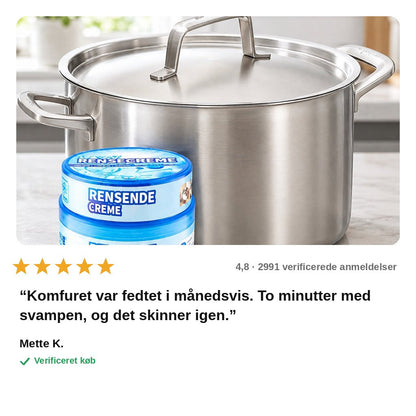 avis — Rengøringscreme med svamp – fjerner fedt, kalk og madrester uden at ridse