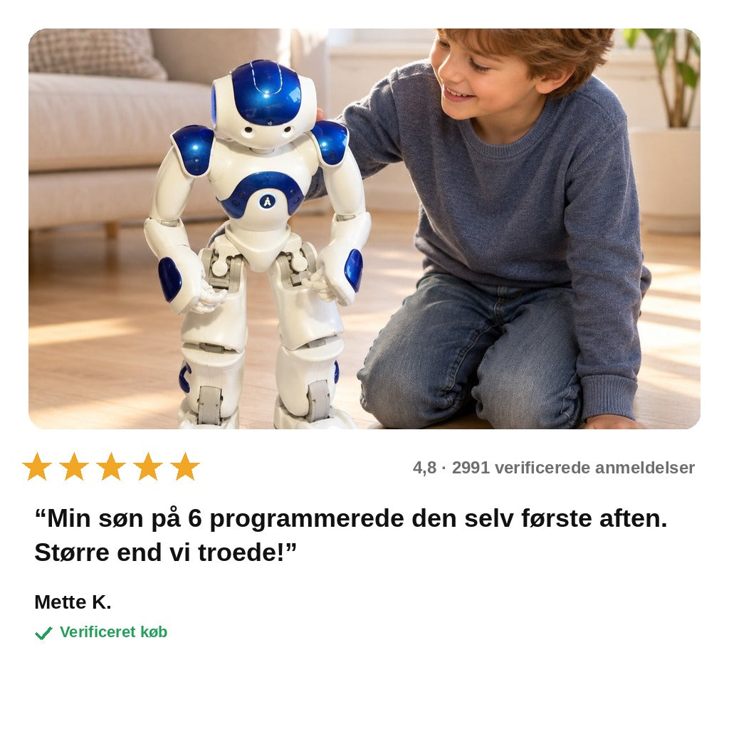 avis — Humanoid Legetøjsrobot 49 cm – Fjernstyret & Programmerbar