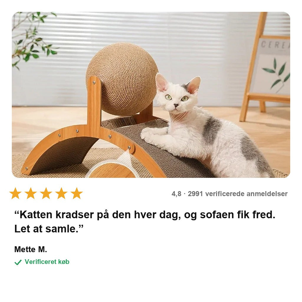 avis — KradseBold™ – 2-i-1 kradsebold i sisal og bølgepap til katte